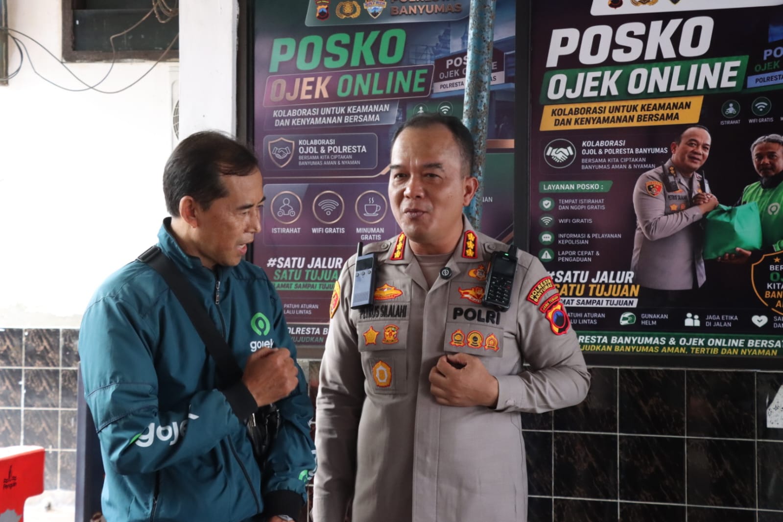 Posko Ojol Resmi Berdiri di Polresta Banyumas, Sinergi Polisi dan Ojol Makin Solid