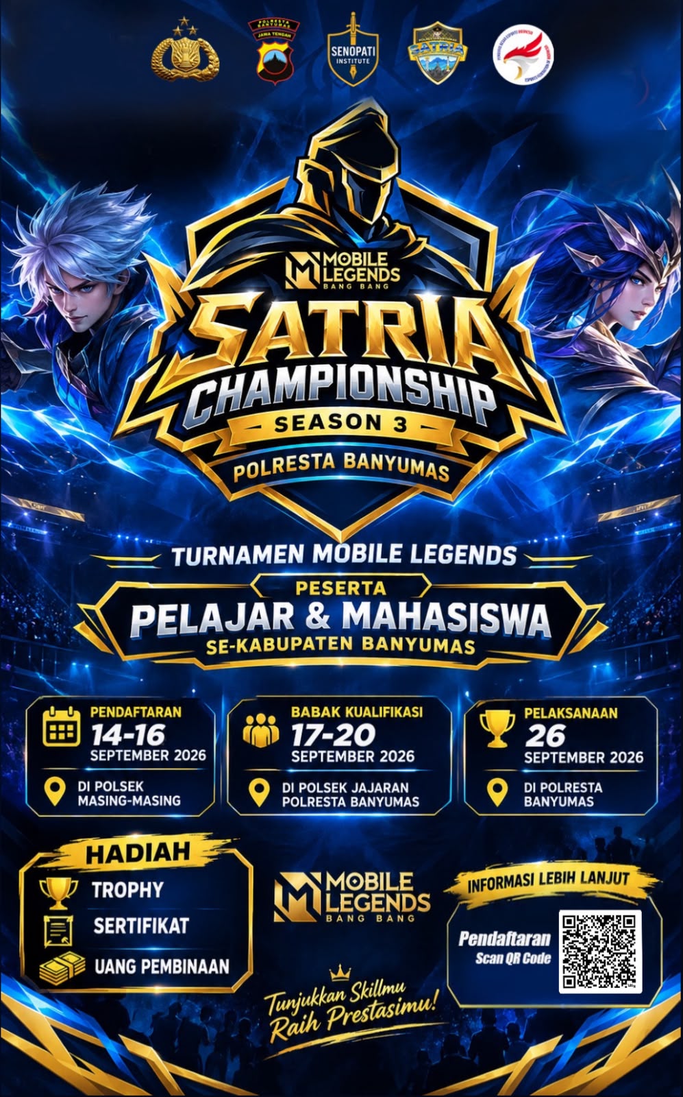 Satria Championship Season 3 Digelar, Polresta Banyumas Dorong Generasi Muda Isi Waktu Dengan Kegiatan Positif