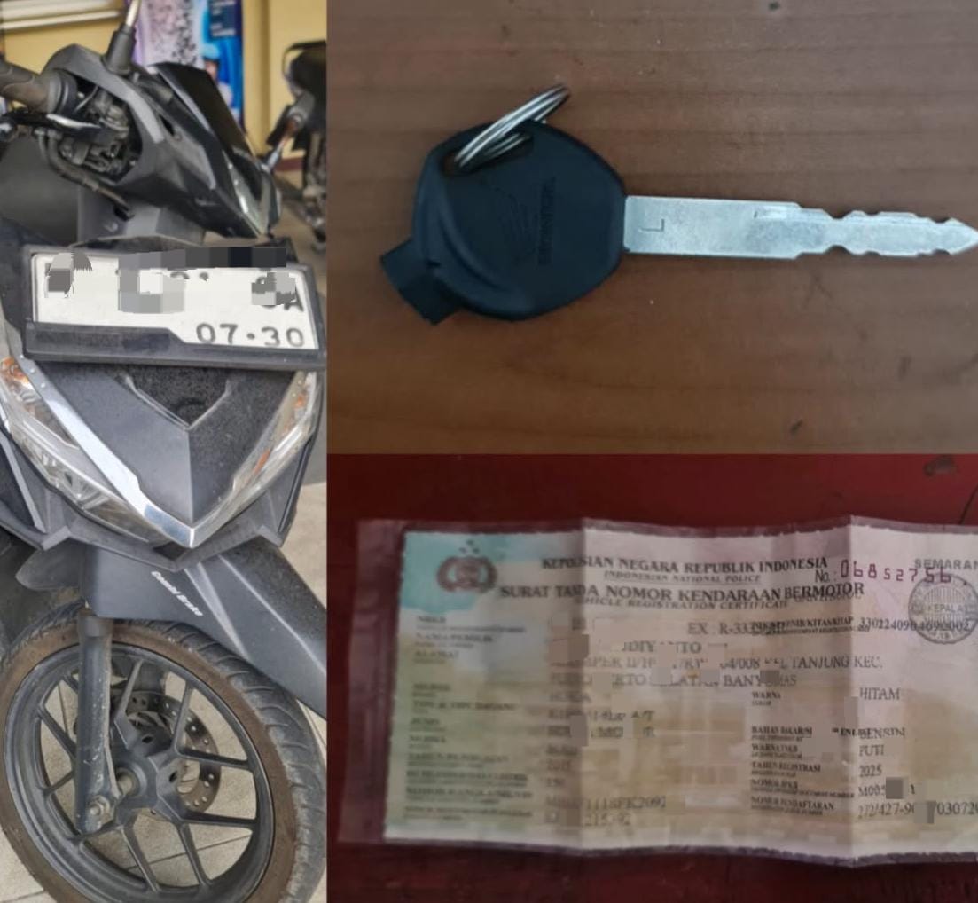 Tak Sampai 8 Jam, Polresta Banyumas Ungkap Pencurian Motor di Purwokerto Selatan