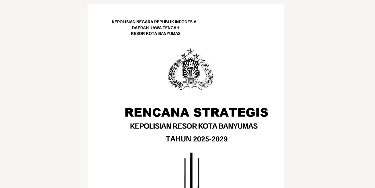RENSTRA POLRESTA BANYUMAS TAHUN 2025-2029
