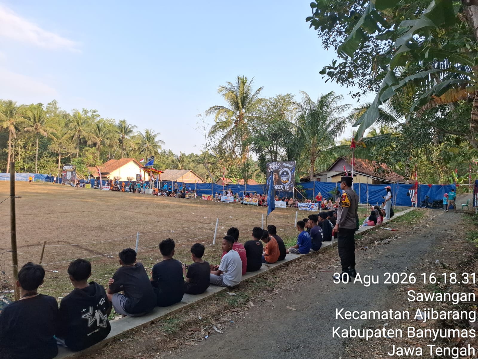 Turnamen Garda Satria Cup di Ajibarang Bergulir, Personil Polsek Ajibarang Kawal Pertandingan Perdana